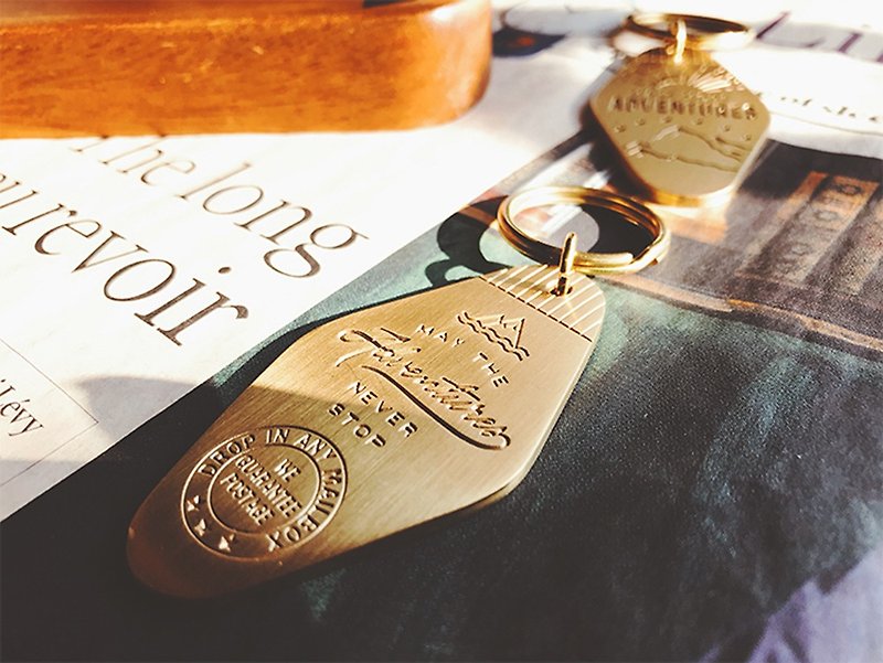 American brass key ring / pendant charm - ที่ห้อยกุญแจ - ทองแดงทองเหลือง สีทอง