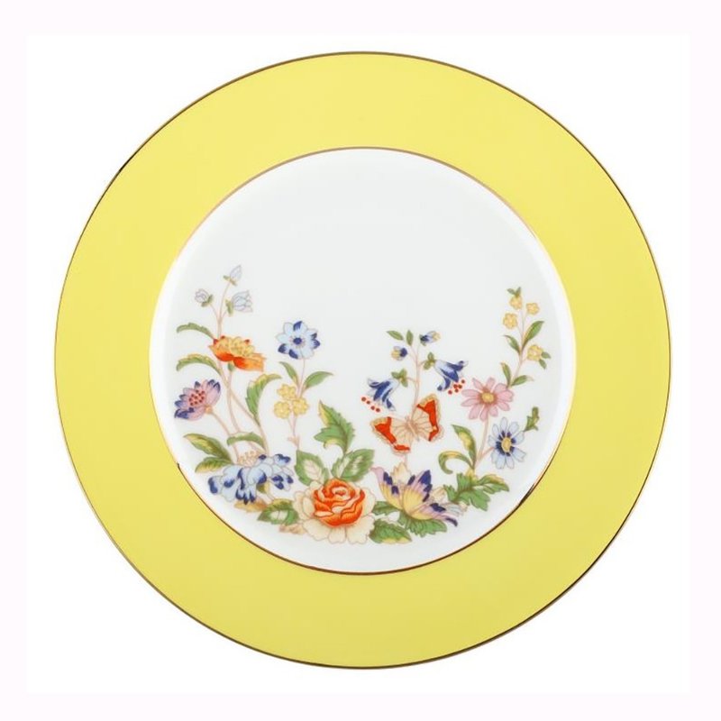 英國Aynsley 小屋花園系列 骨瓷色釉餐盤20cm 3色任選 - 盤子/餐盤/盤架 - 瓷 白色