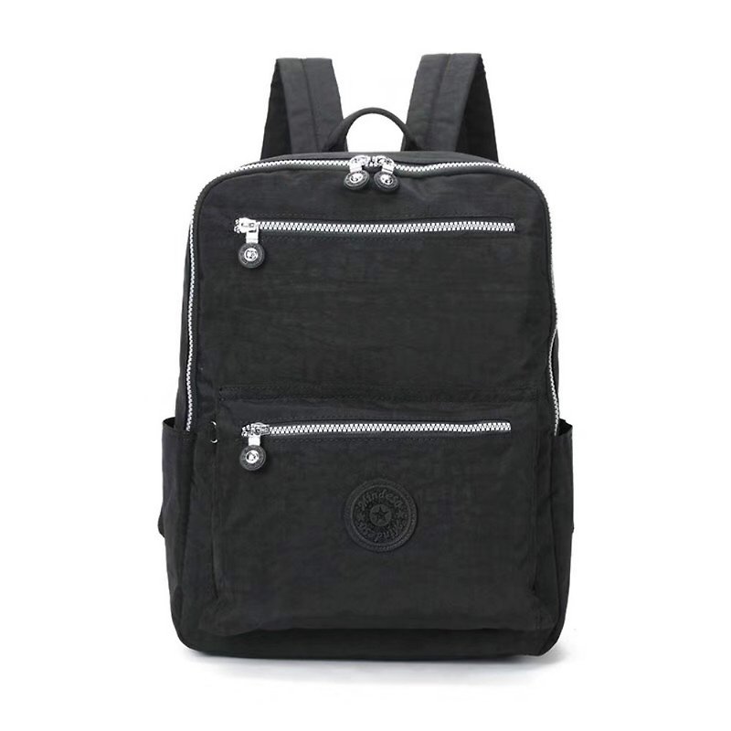 2018 new student bag waterproof nylon backpack simple wild travel bag leisure backpack - black # 8506 - Backpacks - Waterproof Material Black