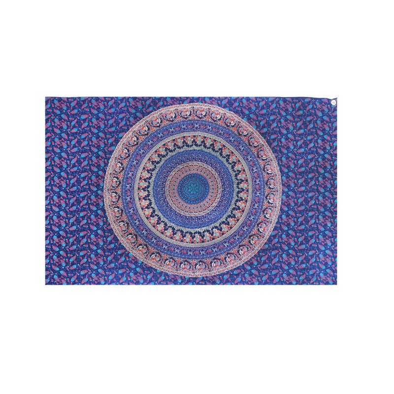 Indian Peacock Pattern Valance / Beach Towel / Picnic Mat - Instinct - อื่นๆ - ผ้าฝ้าย/ผ้าลินิน สีน้ำเงิน