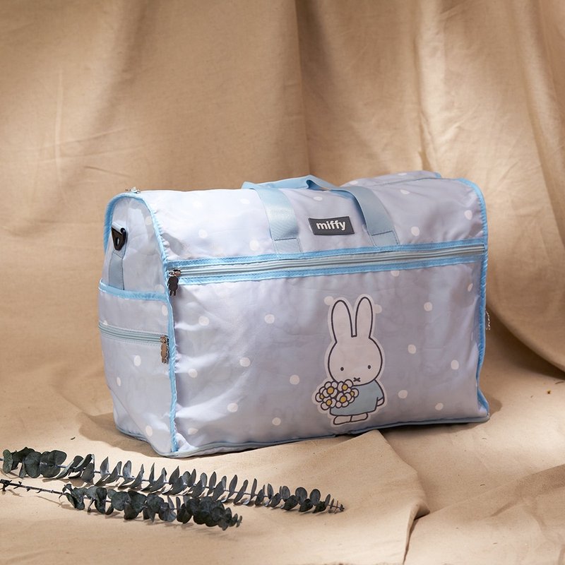 【Pinkoi x miffy】Stowable Folding Travel Bag Duffy Bag-Blue - Luggage & Luggage Covers - Polyester Blue