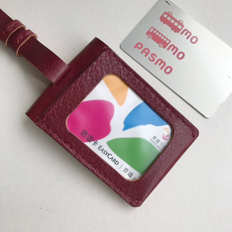 København ticket clip envelope leather burgundy ❖ Envelope Leather ID Card Holder BURGUNDY - ID & Badge Holders - Genuine Leather Red