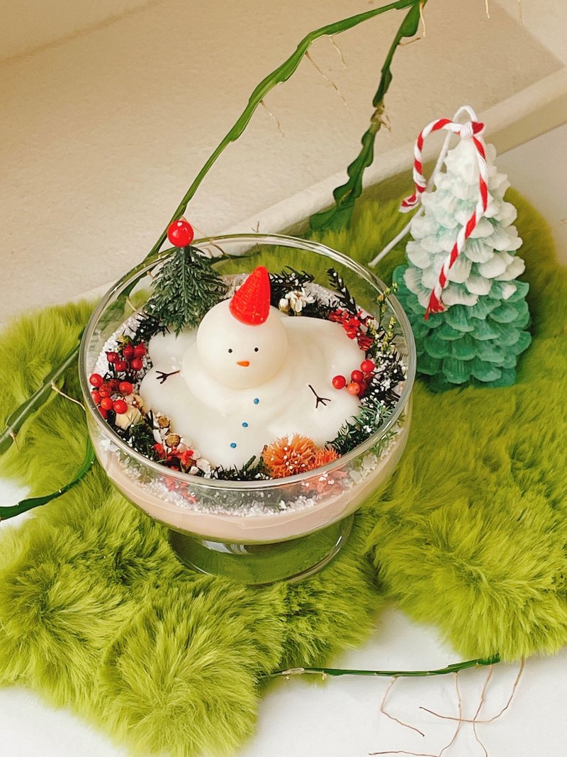 【體驗】聖誕蠟燭課程 雪人花圈容器蠟 - 蠟燭/香薰/香水 - 蠟 