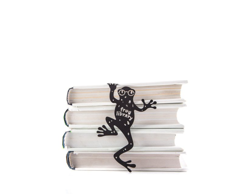 Unusual bookmark // Frog Library // Free shipping worldwide - 書籤 - 其他材質 黑色