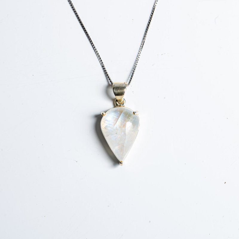 月光石墜飾 #1 - 項鍊 - 半寶石 透明