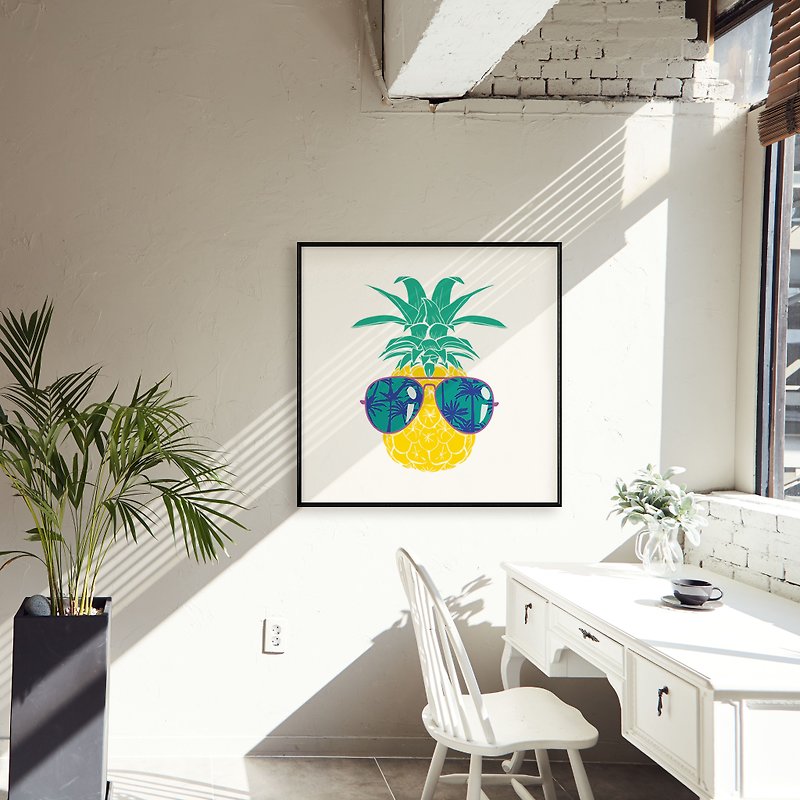 Pineapple - Square paintings, Home Furnishings - Posters - Cotton & Hemp Yellow