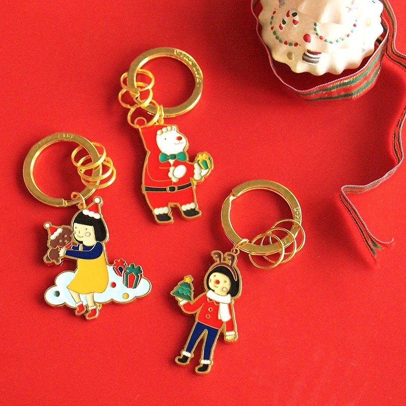 UPICK original life pull series Christmas key chain original key chain creative key ring - ที่ห้อยกุญแจ - โลหะ สีแดง
