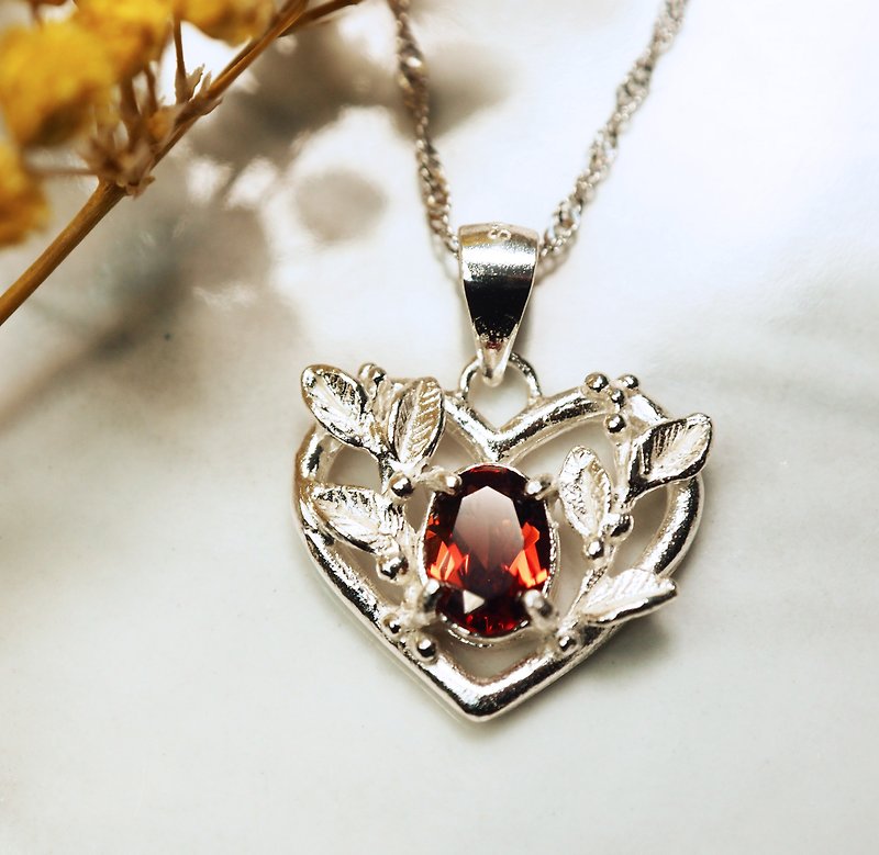 925 Silver Stone love necklace - Necklaces - Gemstone Silver