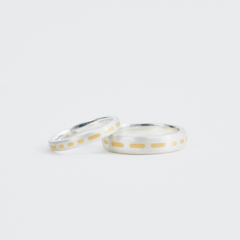 Love password gold-plated password sterling silver couple ring - Couples' Rings - Other Metals Gold