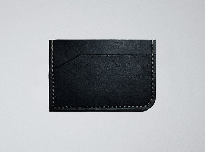 Leather Card Holder (3 colors / engraving service) - ที่เก็บนามบัตร - หนังแท้ สีดำ