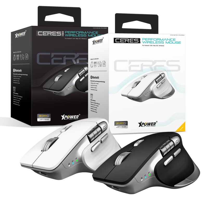 XPower Ceres雙模無線藍芽智能靜音滑鼠 - 電腦配件 - 其他金屬 多色
