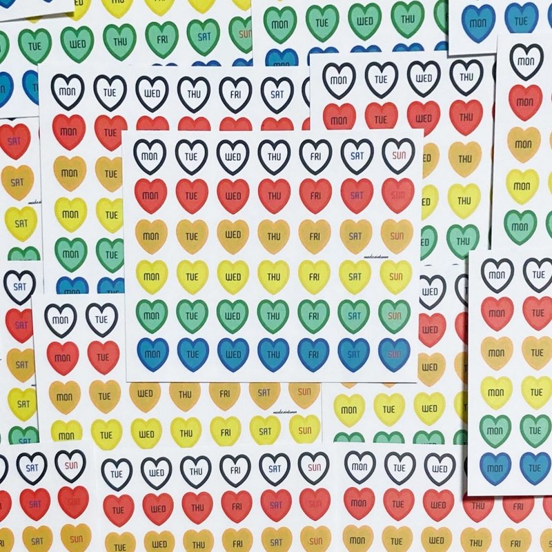 Heart day - PET Cute retro stickers (lintam) - 貼紙 - 紙 多色