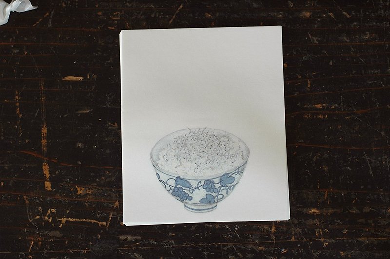 Classiky x Sekihandou Kaishi (Washi) 【Sardine Mixed Rice (29922-05)】 - ผ้ารองโต๊ะ/ของตกแต่ง - กระดาษ ขาว