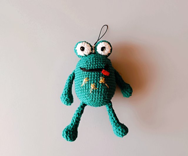 かわいいカエルのかぎ針編みキーホルダー 手作り - ショップ