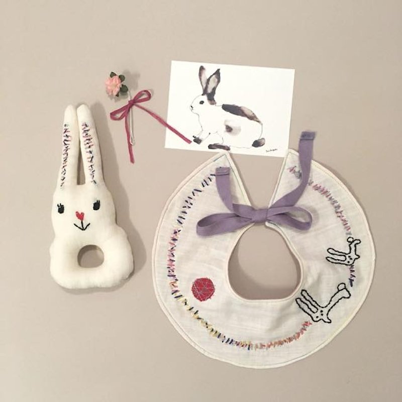 Baby gift of the rabbit - Bibs - Cotton & Hemp Pink