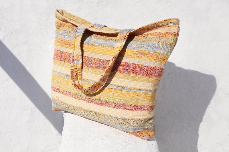 Valentine's Day limited edition hand-woven side of a backpack / shoulder bag / tote bag / clutch - desert colors weaving national wind Clutch - Handbags & Totes - Cotton & Hemp Multicolor