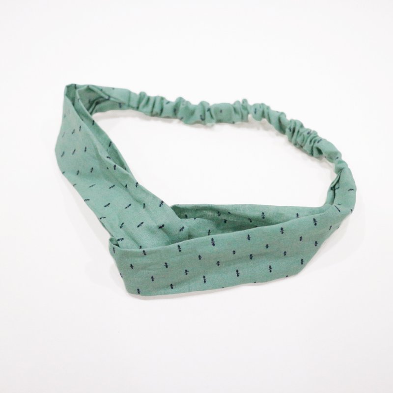 JOJA│ Japanese handmade fabric elastic hair band: Green - Hair Accessories - Cotton & Hemp Green