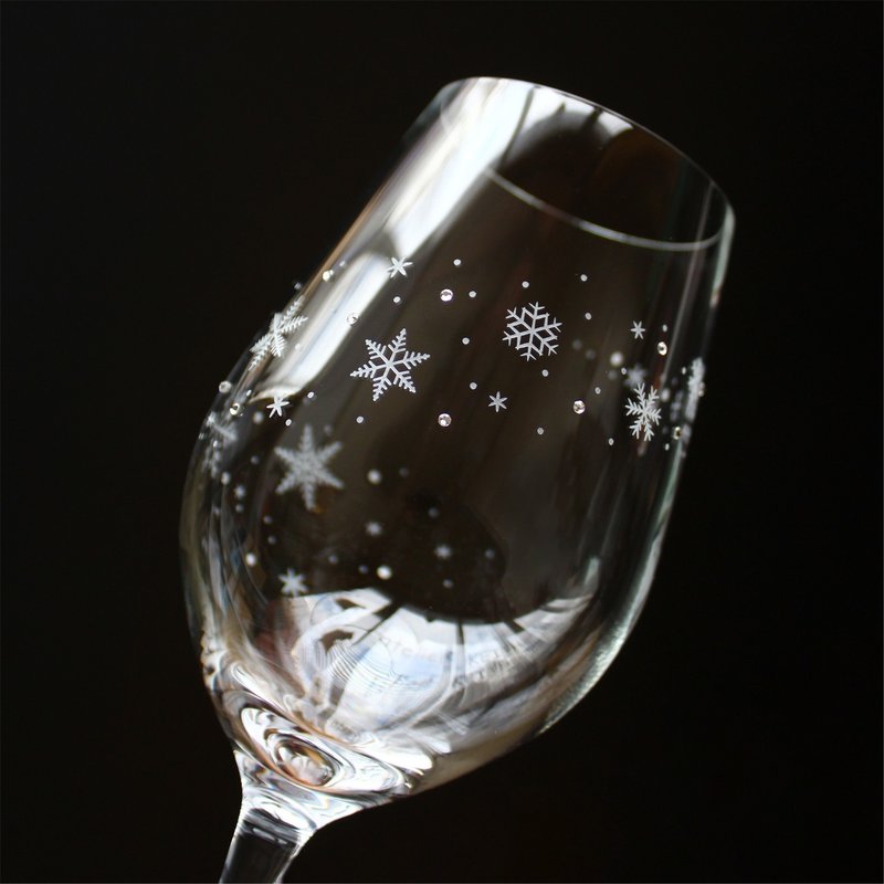 [Diamond Dust / Wine Glass] Crystal-motif wine glass. Personalization available (optional, sold separately) - Cups - Glass Transparent