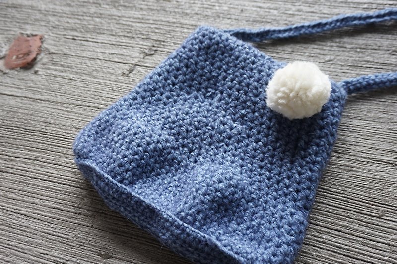 手工編織背包|飛燕草 - ショルダーバッグ - その他の素材 ブルー