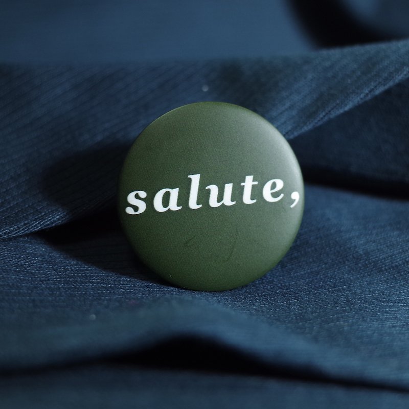 salute  - badge - Badges & Pins - Plastic Green