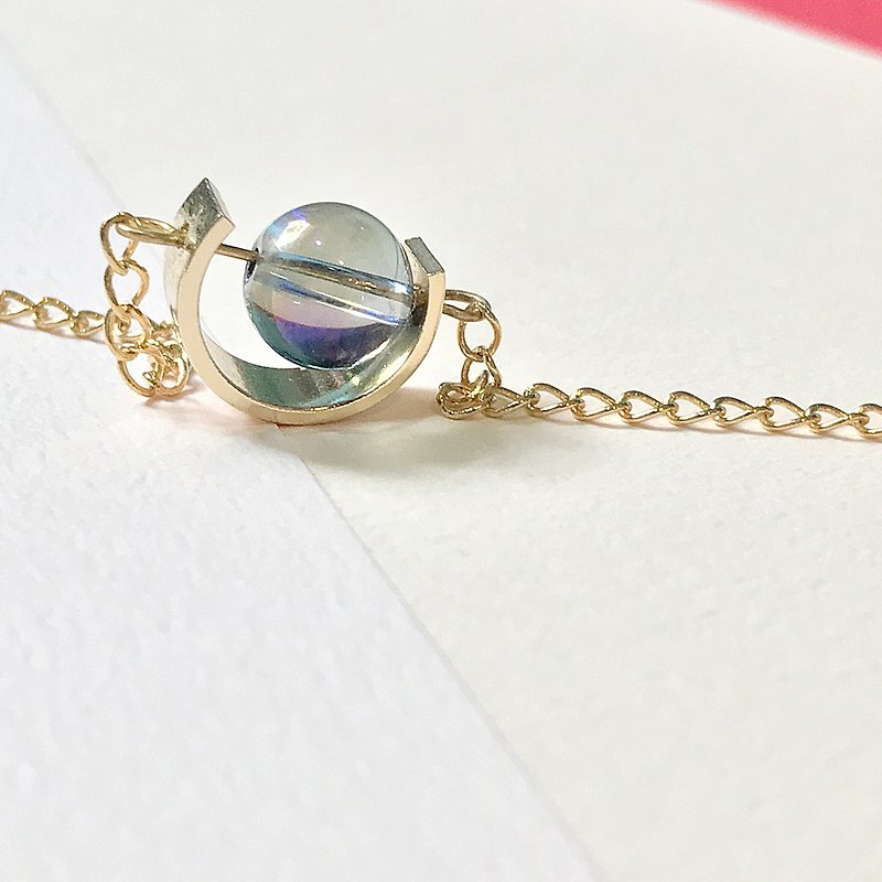 [日日Daily] Transparent bead gold bracelet - Bracelets - Other Metals Gold