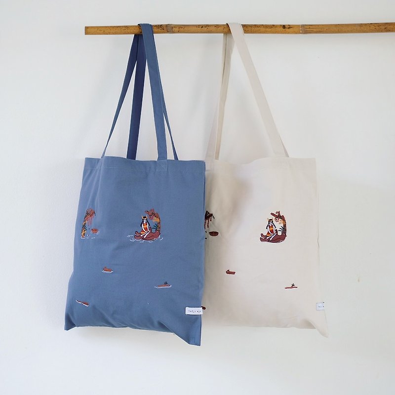 Embroidery Tote Bag - Other - Thread Blue