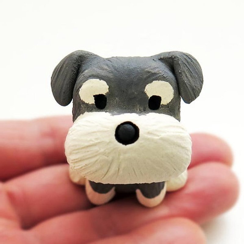 Schnauzer figurine of Ceramics "The Schnauzer" - 擺飾/家飾品 - 黏土 灰色