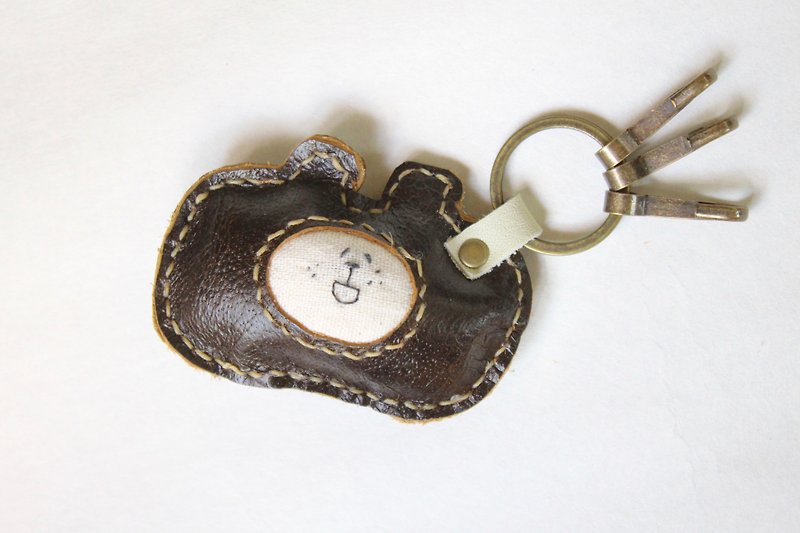 The key ring made with black leather - Keychains - Genuine Leather Black