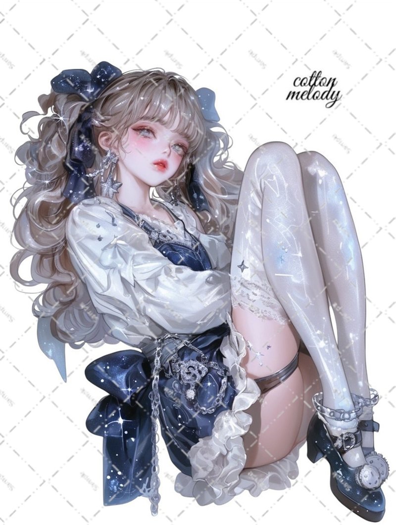 original sticker no.6218 人物ステッカー オリジナルステッカー 人物ステッカー 女の子ステッカー オリジナル人物ステッカー - 貼紙 - 紙 