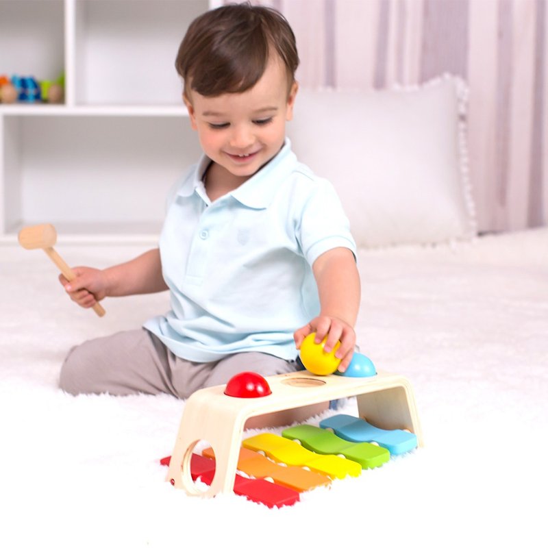 2 in 1 Pound and Tap Bench - Kids' Toys - Wood Multicolor