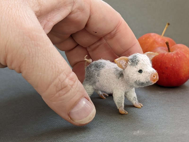 かわいい赤ちゃん豚 Ooak かわいいぬいぐるみコレクションかわいいぬいぐるみ - 人形・フィギュア - その他の素材 ピンク