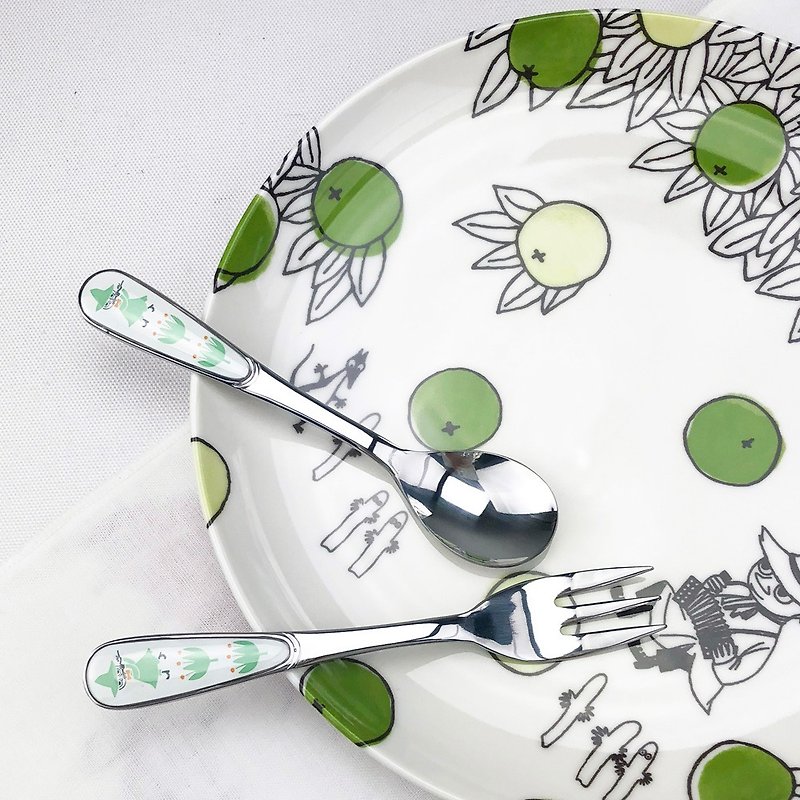 Moomin嚕嚕米授權-KUKKA系列餐具-湯匙/叉子(阿金) - 餐具/刀叉湯匙 - 不鏽鋼 綠色