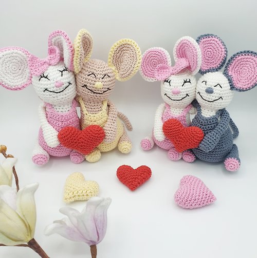 TiffyHappyCrafts Tiffy the Mouse in Love | Valentine's Day Amigurumi Crochet PATTERN PDF