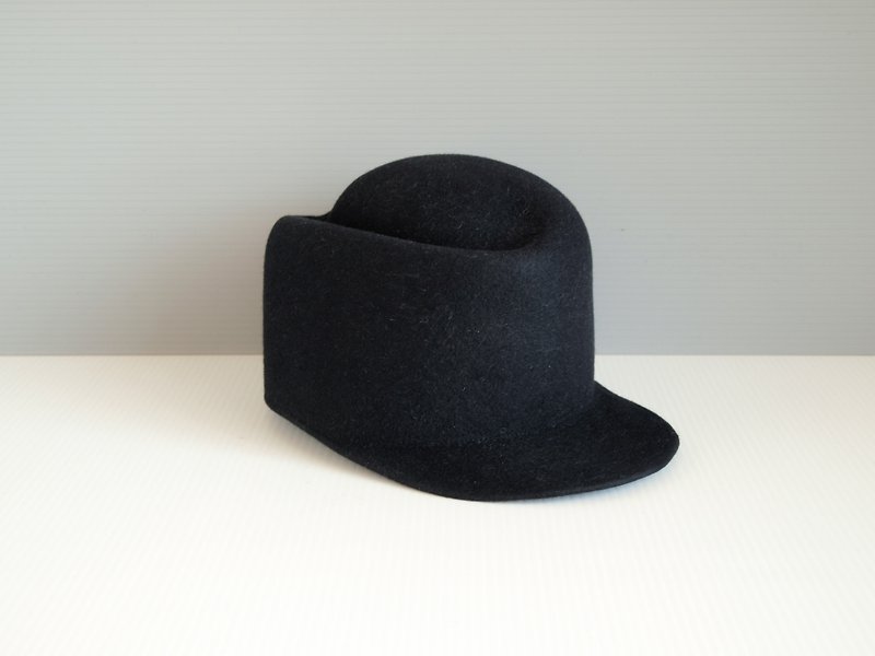 Cap spot sale rabbit fur hat hat fine quality rough unisex women's men's handmade - Hats & Caps - Wool Black