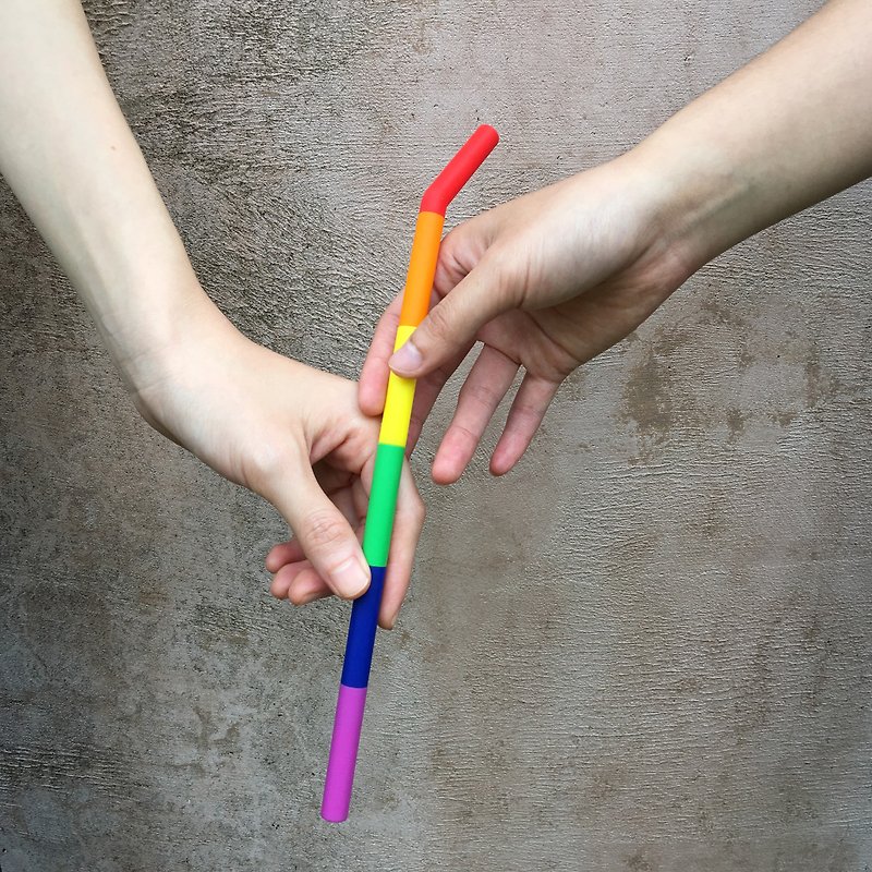 With your PAD rainbow straw environmental straw six-color rainbow limited edition - fine section