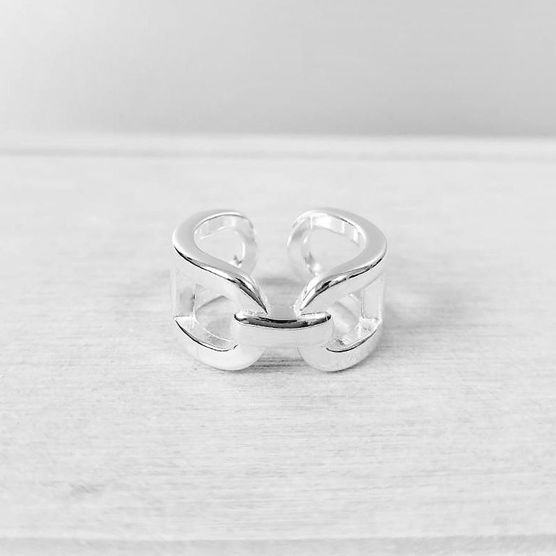 Cross Heart 925 Sterling Silver H Shape Ring - General Rings - Sterling Silver Silver