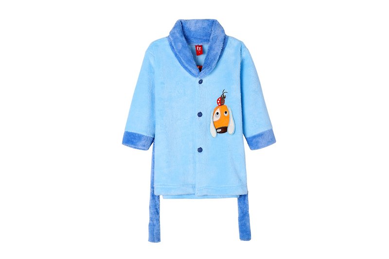 Baby bathrobe and home clothes are the first choice for long-eared puppies aged 2-5 in autumn and winter - Loungewear & Sleepwear - Polyester Blue
