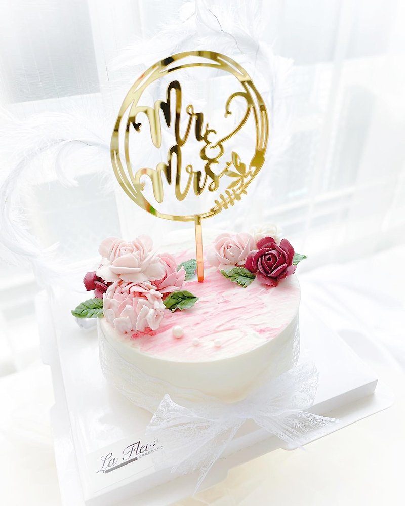 【求婚蛋糕】限定自取!!!-MR & MRS -韓國最夯裱花輕乳酪 - 蛋糕/甜點 - 新鮮食材 