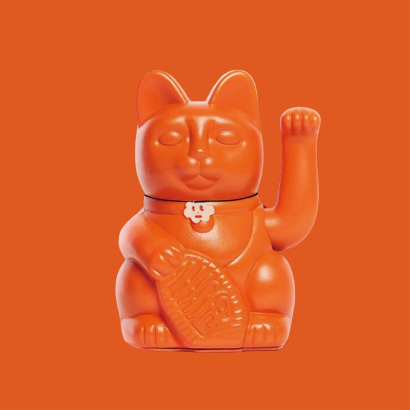 【Diminuto Cielo 招財貓】 Tiny Sky 幸運招財貓 - 亮橘色 18CM - 公仔/玩偶 - 其他材質 橘色