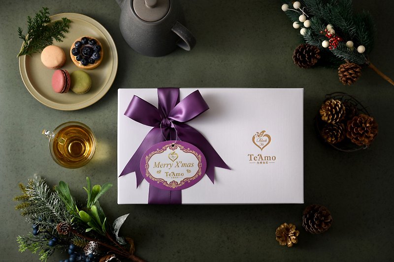 Te'Amo Christmas Tea Gift Box (No Tea) & Bag - Gift Wrapping & Boxes - Paper Purple
