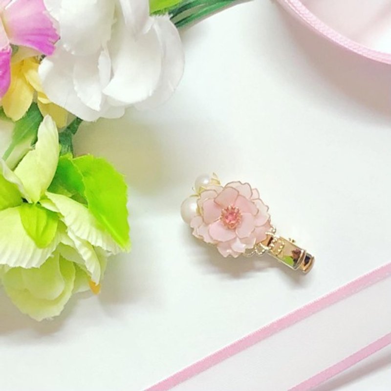 八重桜 〜ヘアクリップ〜 ディップジュエリー 卒業式 入学式 ご褒美 春 - 耳環/耳夾/耳骨夾 - 其他材質 粉紅色