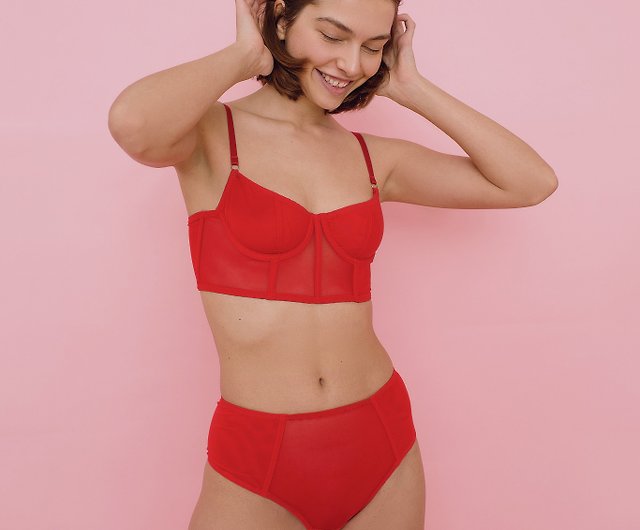 High-waisted panties - Soft mesh sheer lingerie - Women's sexy underwear -  Shop Marina V Lingerie Women's Underwear - Pinkoi