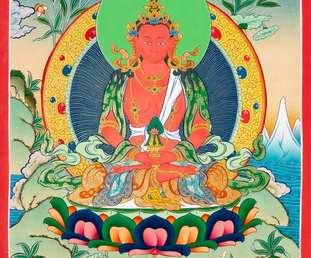 仏陀　タンカペイント 送料無料 観音菩薩 タンカ 仏画 マンダラ パドマサンバヴァ