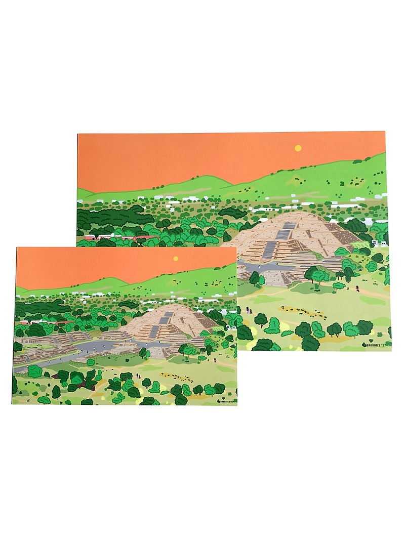 México Teotihuacán Poster - โปสเตอร์ - กระดาษ สีส้ม