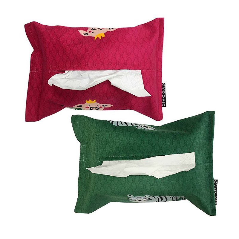 [Draft/ciaogao] Original Design Nordic Circus Series Flying Pig Tiger French Velvet Tissue Bag - กล่องทิชชู่ - เส้นใยสังเคราะห์ หลากหลายสี