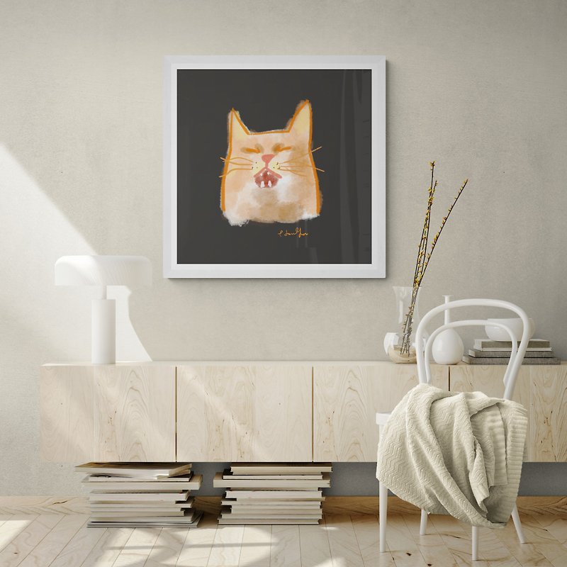 [Queen Meow Series] Art Micro-spray | Home Decoration | Arrangement | Hanging Paintings | Gifts | Reproduction Paintings - Posters - Paper Multicolor