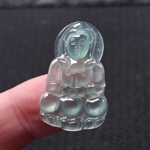 瓔珞珠寶盒 E.L.Jewelry Box 玻璃種藍水翡翠觀音菩薩項鍊 | 天然翡翠A貨 | 送禮