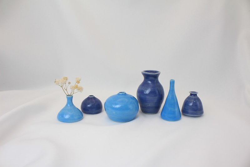 Pocket mini ceramic flower pot-saturated blue series-please confirm the size before subscripting - Pottery & Ceramics - Porcelain Blue