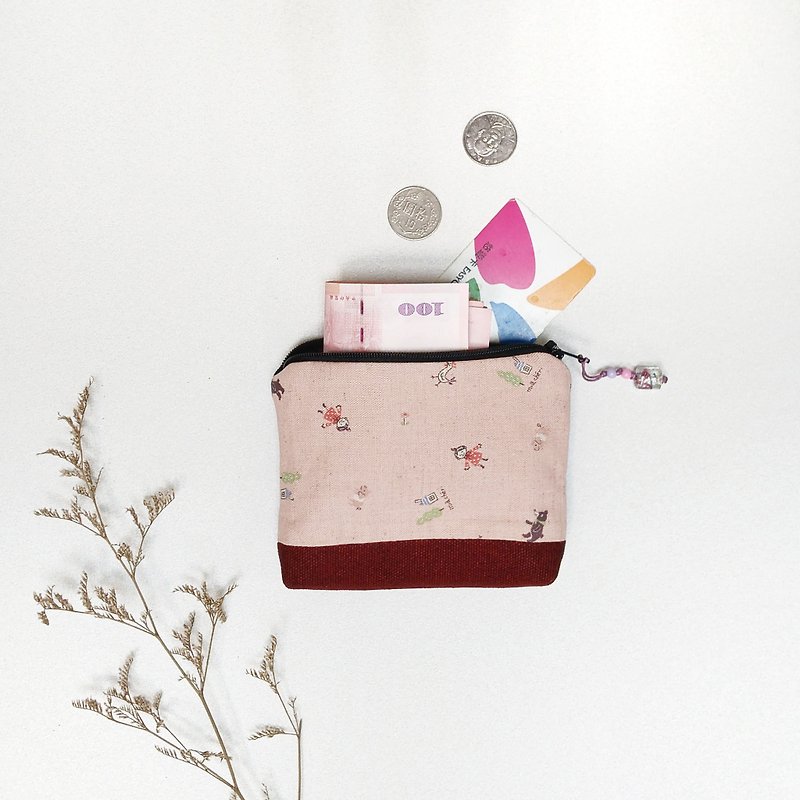 Girls money bag - Coin Purses - Cotton & Hemp Pink