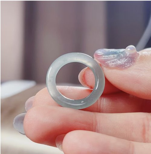 瓔珞珠寶盒 E.L.Jewelry Box 【求‧緣】冰藍水翡翠戒指戒圈 | 國際6.5圍 | 天然A貨翡翠 |送禮